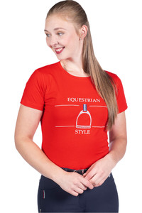 2022 HKM Womens Equine Sport Style T-Shirt 13296 - Red